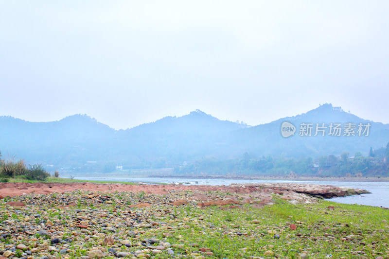 岩石河流喀斯特风景背景自然户外