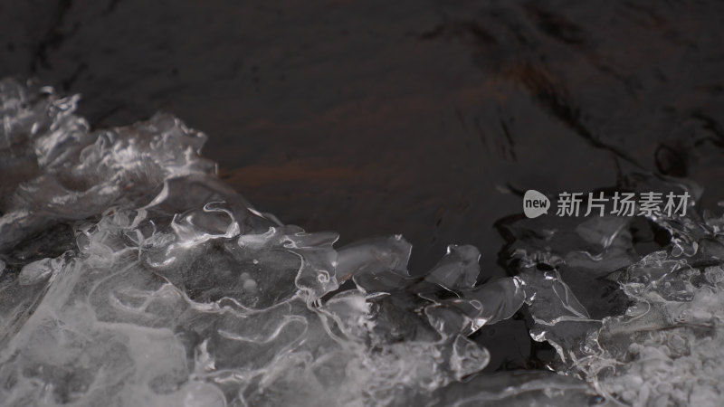 冬季雪地冰冻的河流