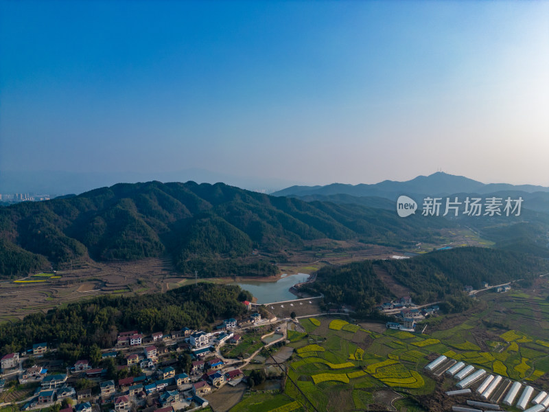 山川丘陵农田农业种植乡村航拍摄影图