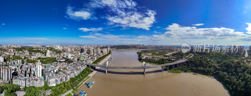 泸州城市风光航拍全景图