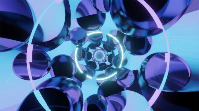 抽象蓝色环形光影背景素材