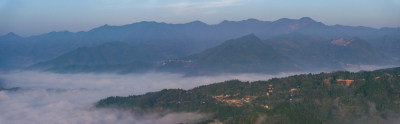 江南高山群山晨曦云海云雾浙江丽水松阳