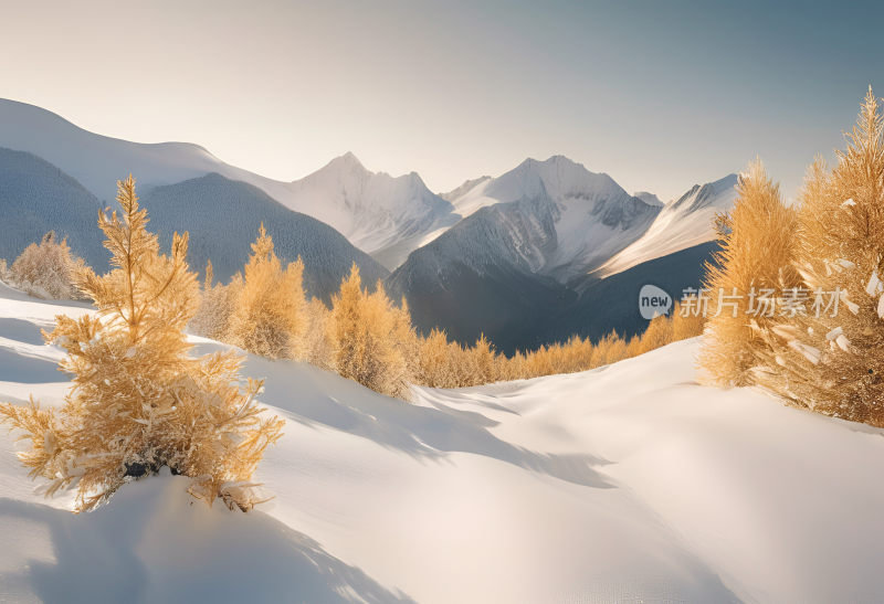 雪山高原森林