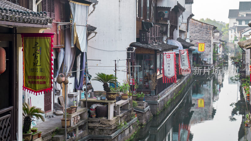 绍兴仓桥直街江南水乡风景