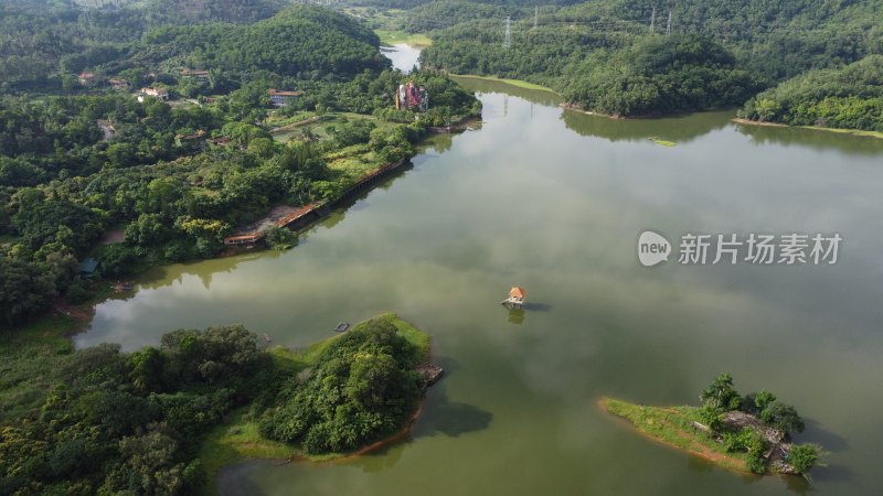 广东东莞：航拍清溪镇契爷石水库