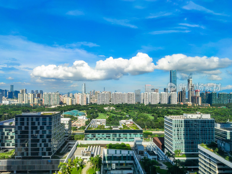 现代城市建筑全景鸟瞰图