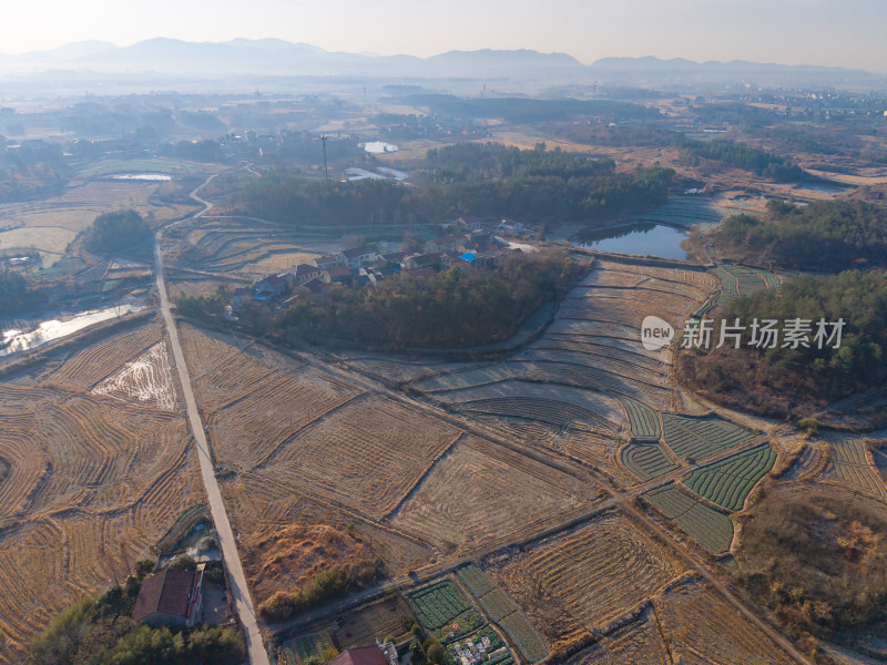 乡村田园风光航拍全景