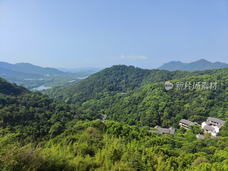 杭州湘湖越王城山登顶远眺湘湖景观