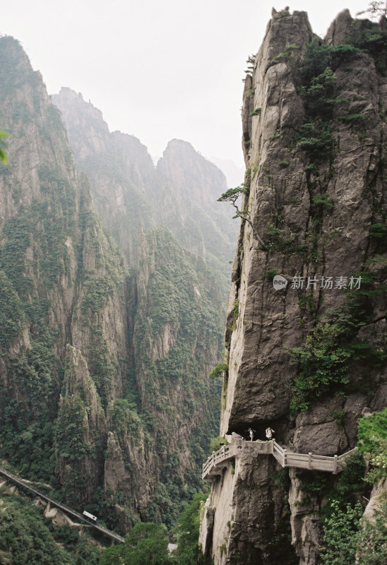 自然风光黄山风景区喀斯特地貌迎客松