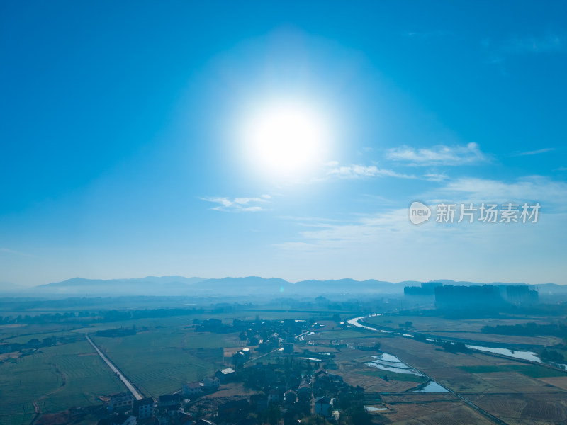 乡村田园风光航拍全景