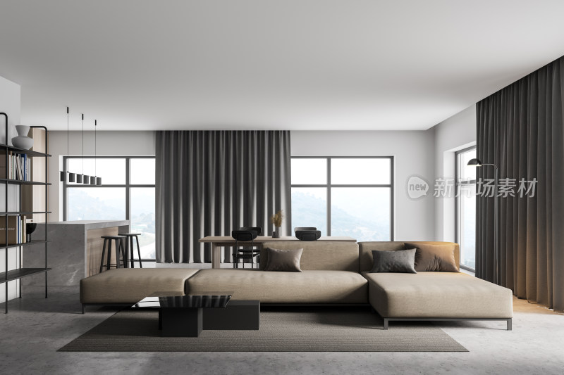 现代简约风格客厅室内场景