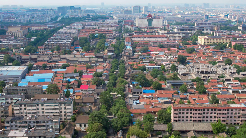 山东青州城市风光青州古城航拍