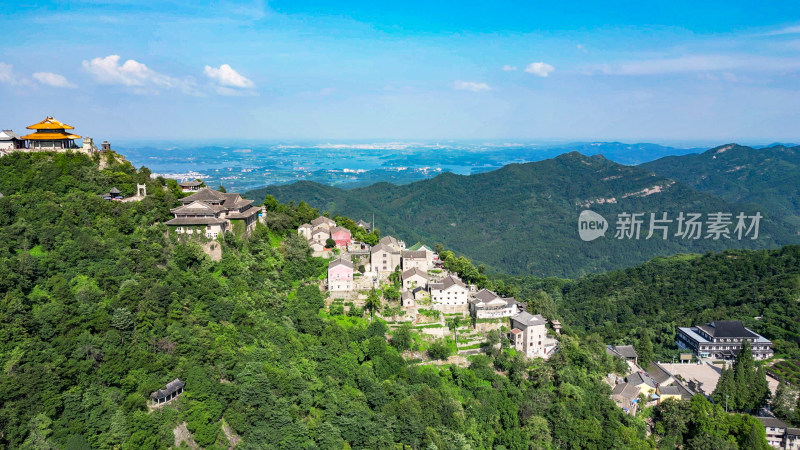 航拍湖北武汉木兰金顶5A景区