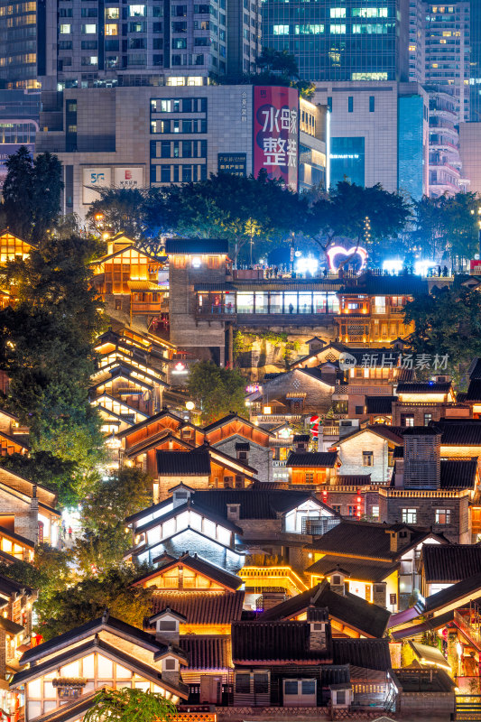 重庆十八梯传统风貌区夜景