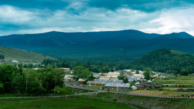 山村田园风光远景