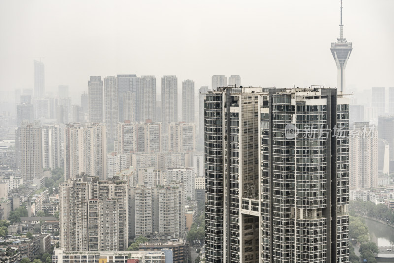 俯瞰成都地标太古里的全景图