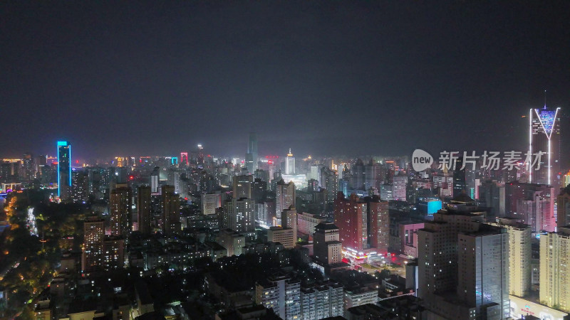 甘肃兰州夜景兰州城市夜景航拍