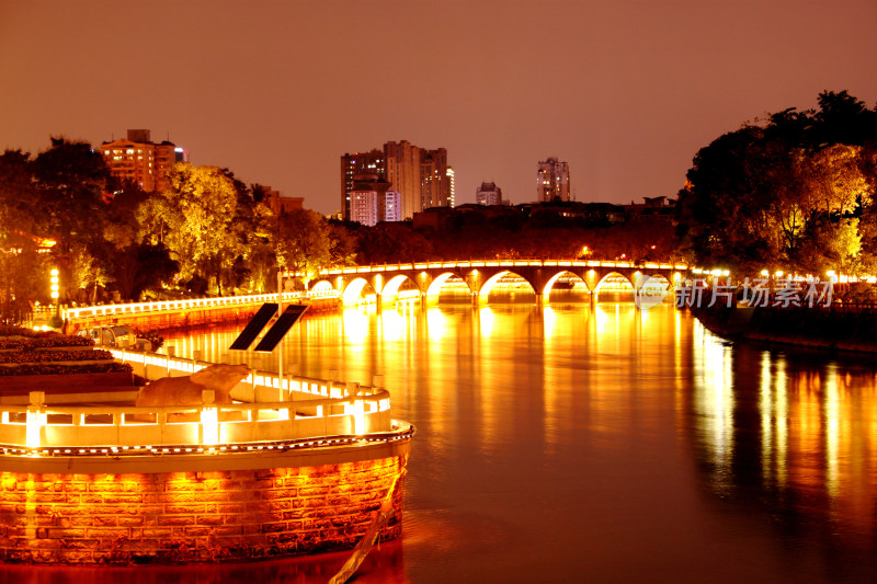 城市夜景河流