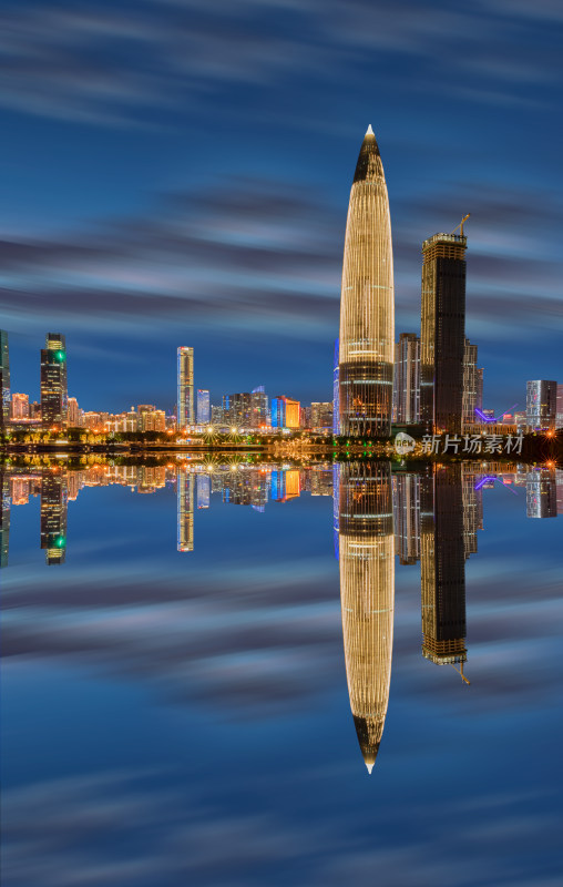 深圳湾后海地标建筑夜景