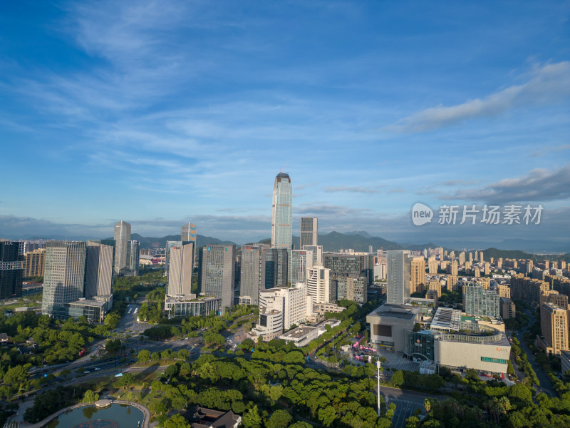 航拍浙江台州城市风光