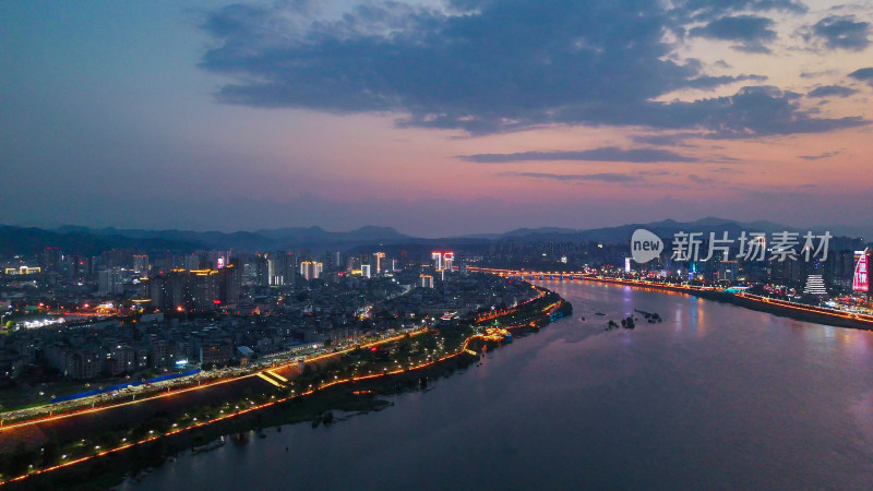 陕西安康夜景航拍