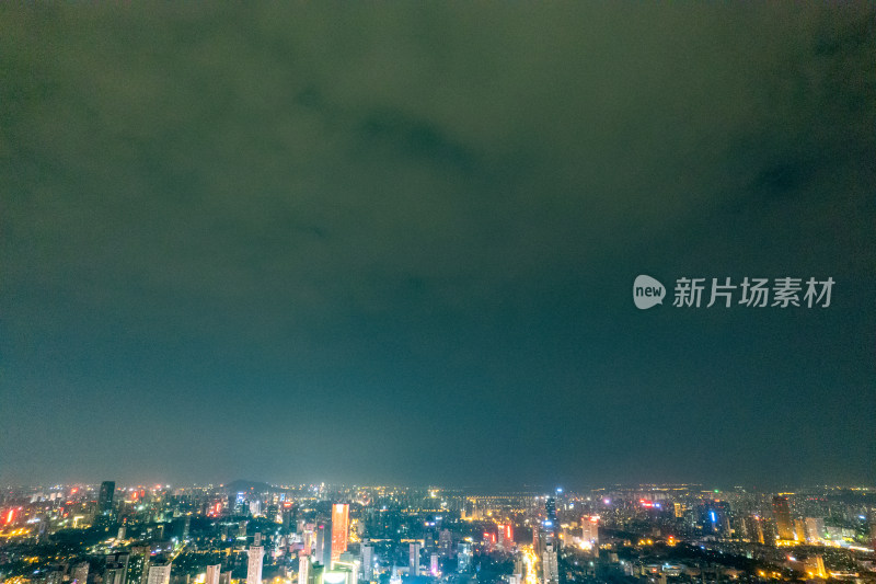 航拍安徽合肥城市夜景交通