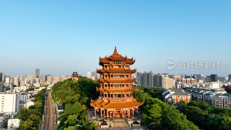 武汉黄鹤楼精选合集航拍黄鹤楼夜景建筑风光