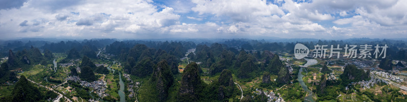 桂林阳朔漓江山水自然风光航拍