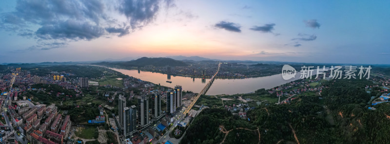 衡阳市湘江大桥夜景航拍