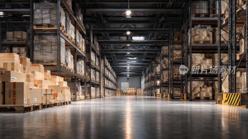 人工智能未来科技工厂，物流快递包裹