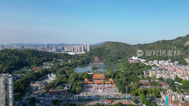 航拍广东珠海圆明新园