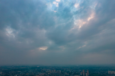 钦州城市全景大景航拍摄影图