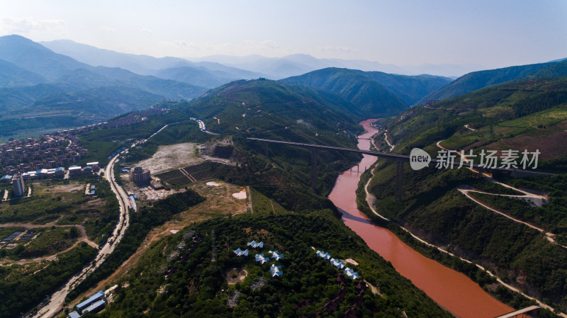 元江航拍 红河谷的壮丽景色