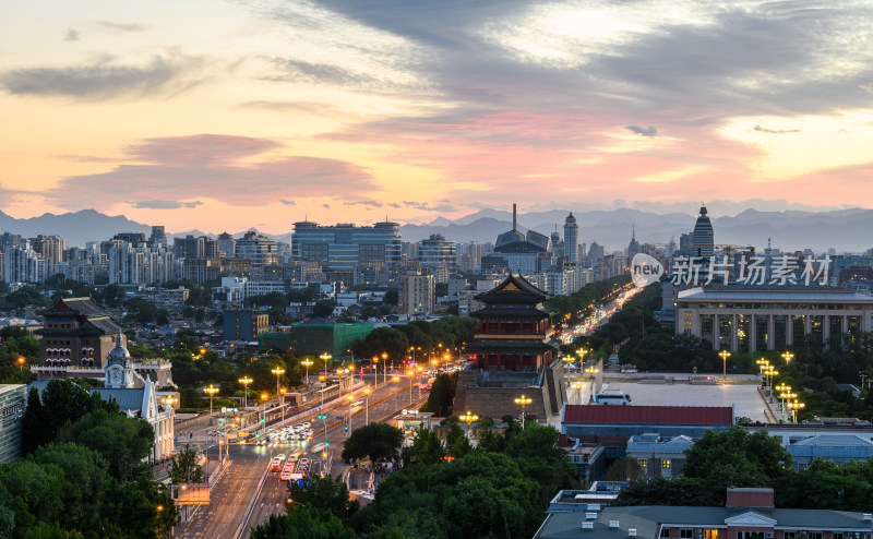 北京中轴线正阳门前门夜景