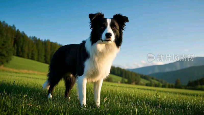 草地上的边境牧羊犬