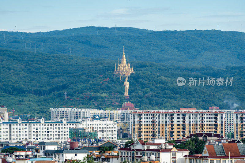 西双版纳景洪市的建筑和景观