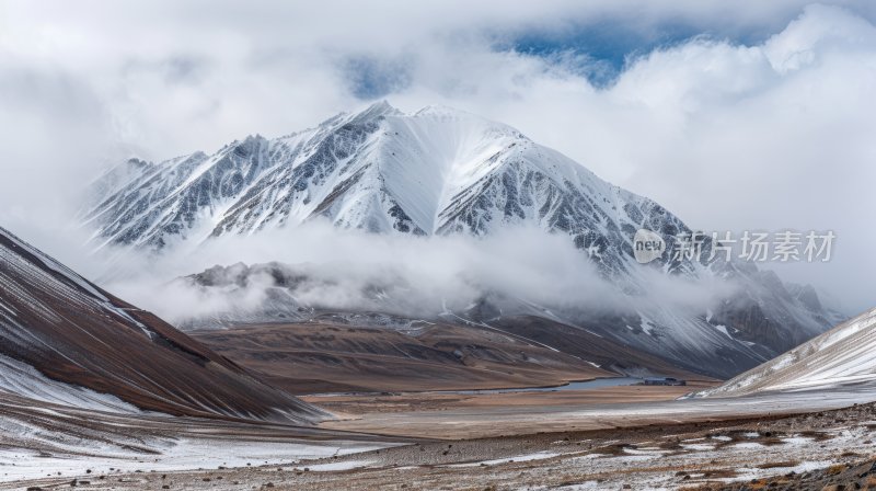 珠穆朗玛峰高峰雪山最高海拔云雾云层