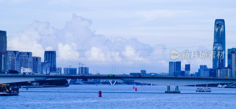 广州市华南大桥和珠江江景