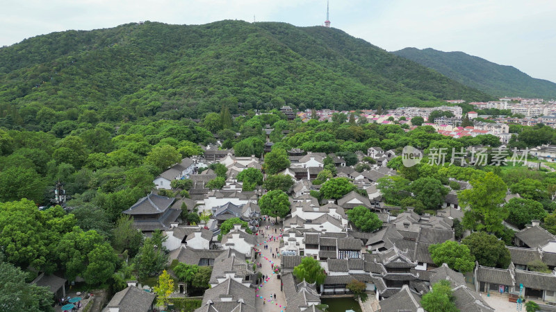 航拍江苏无锡惠山古镇5A景区