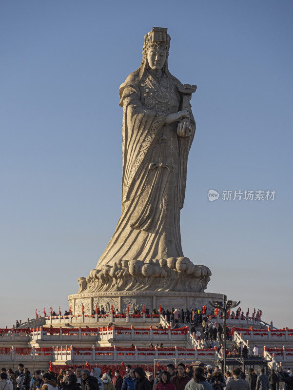 天津市滨海新区生态城妈祖文化园航拍