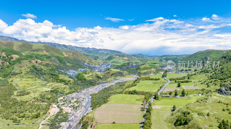 四川甘孜道孚县八美墨石公园景区全景航拍