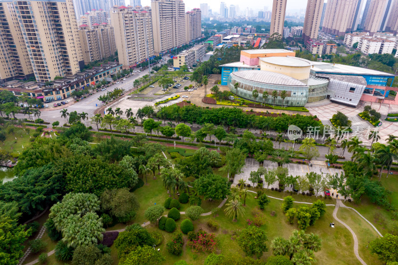 广西钦州城市风光航拍图