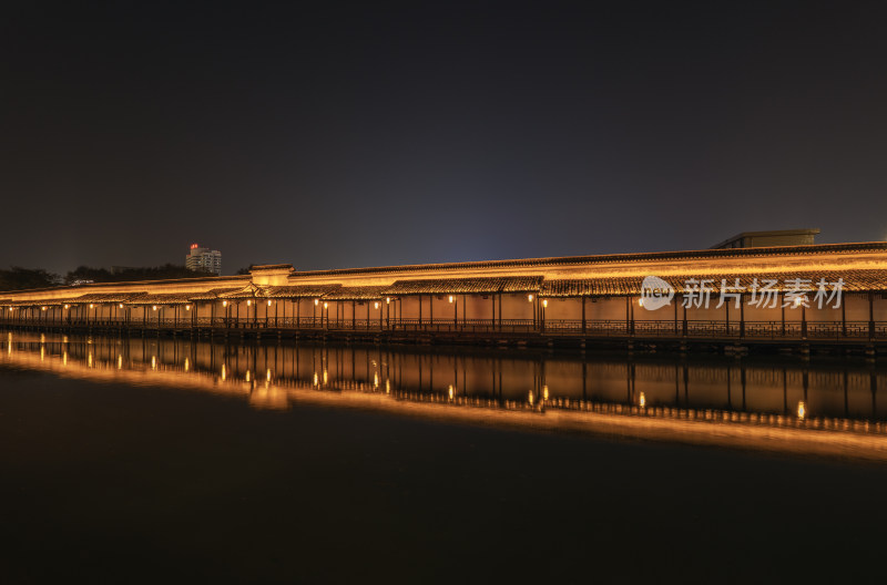 浙江嘉兴月河历史街区夜景