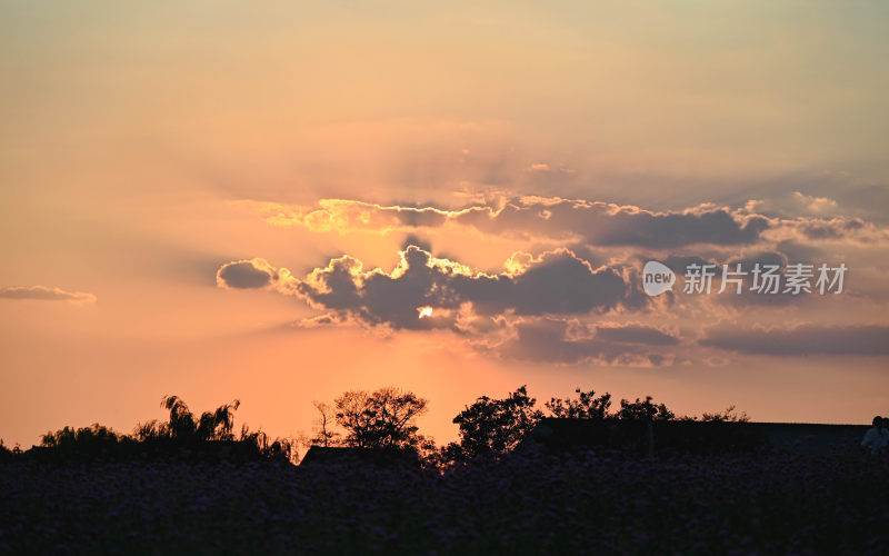 夕阳下的乡村美景