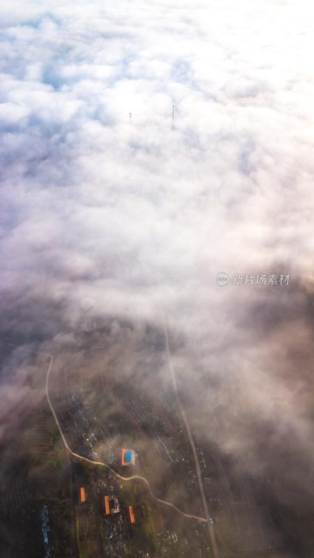 航拍山川清晨云海云雾风景