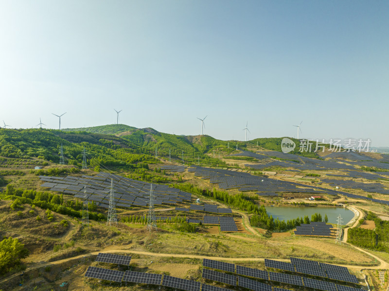 航拍山东省日照市五莲县美丽乡村鲁东南丘陵