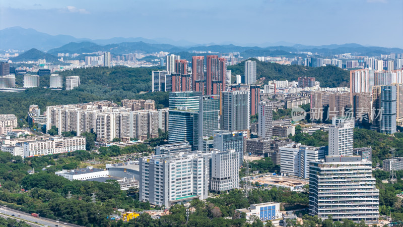 深圳龙华区城市风光航拍图