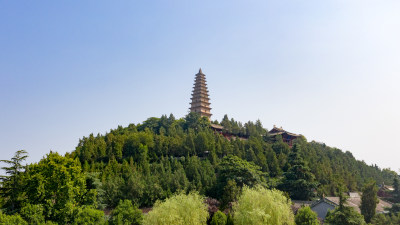 山西永济普救寺航拍