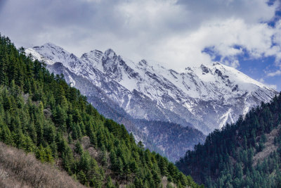 九寨沟海子雪山景观