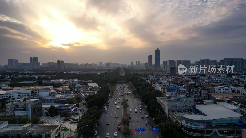 广州城市交通航拍图